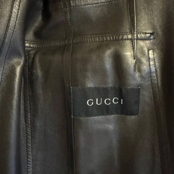 Vintage Gucci Leather Trench Coat - Picture 5 of 7